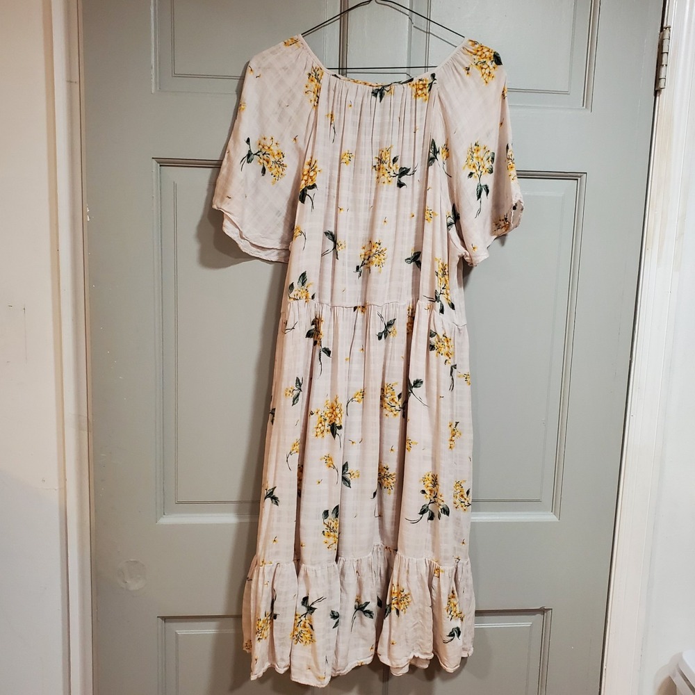 Torrid Women Floral Smocked Empire Waist Maxi Dress Flutter Sleeve Plus Size 1X